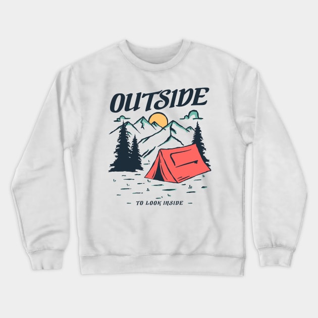 Go Outside To Look Inside Crewneck Sweatshirt by xyz_studio